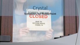  Presentation with open door - Beautiful PPT theme featuring wooden-sign-with-text-open backdrop and a light blue colored foreground