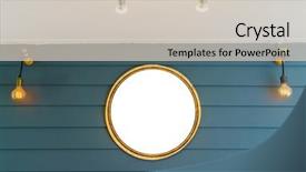  Presentation with light hanging - Audience pleasing slides consisting of wooden signboard with light bulb backdrop and a soft green colored foreground