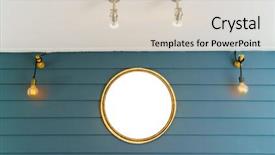  Presentation with light hanging - Colorful slide deck enhanced with wooden signboard with light bulb backdrop and a lemonade colored foreground