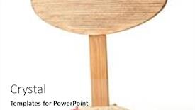  Presentation with signboard - Slides consisting of wooden signboard with sand isolated on white background and a white colored foreground