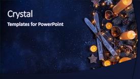  Presentation with free christmas - Slides consisting of wooden ski decorations and candle background and a navy blue colored foreground