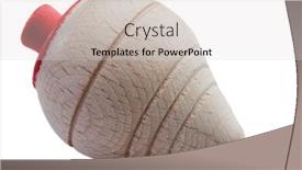  Presentation with spinning - Theme featuring wooden spinning top on a white background background and a light gray colored foreground