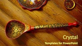  Presentation with spoon - PPT layouts featuring wooden spoon and plates painted background and a tawny brown colored foreground
