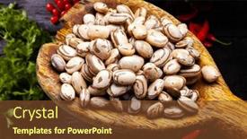  Presentation with beans - PPT layouts enhanced with wooden-spoon-carioca-beans-food background and a tawny brown colored foreground