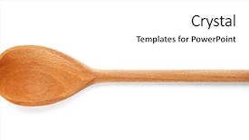  Presentation with cooking utensils - Beautiful slides featuring wooden spoon on white background backdrop and a white colored foreground