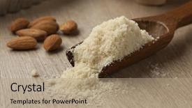  Presentation with almond - Beautiful theme featuring almond meal and almonds backdrop and a  colored foreground