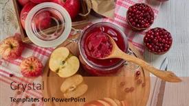  Presentation with spoon - Presentation enhanced with wooden-spoon-with-appetizing-lingonberry background and a red colored foreground