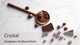  Presentation with spoon - PPT layouts featuring wooden spoon with caramel chocolate background and a light gray colored foreground