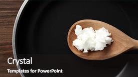  Presentation with coconut oil - Slide deck consisting of wooden spoon with coconut oil background and a  colored foreground