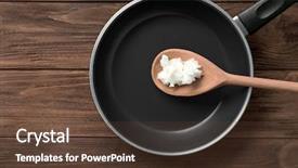  Presentation with coconut oil - PPT layouts featuring wooden spoon with coconut oil background and a  colored foreground