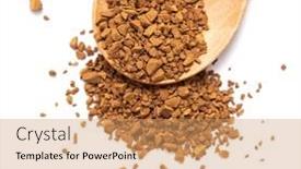  Presentation with spoon - PPT theme consisting of wooden-spoon-with-instant-coffee background and a coral colored foreground