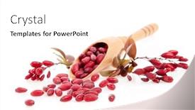  Presentation with barberry - Beautiful PPT layouts featuring wooden-spoon-with-ripe-red backdrop and a white colored foreground