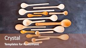  Presentation with blackboard - Presentation featuring wooden spoons on blackboard background background and a coral colored foreground