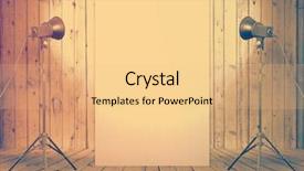  Presentation with stage - PPT theme with wooden stage spotlights - billboard in old studio urban background and a lemonade colored foreground