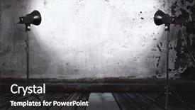  Presentation with old photo - Audience pleasing presentation consisting of wooden stage spotlights - photo studio in old room backdrop and a dark gray colored foreground