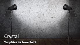  Presentation with old photo - Colorful slides enhanced with wooden stage spotlights - photo studio in old room backdrop and a wine colored foreground