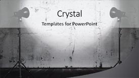  Presentation with old fashioned photo album - Presentation with wooden stage spotlights - photo studio in old room background and a white colored foreground