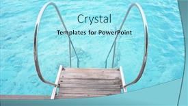  Presentation with resort - Theme having wooden stair at sea resort in summer day background and a arctic colored foreground