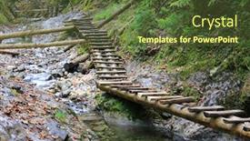  Presentation with pathway - Amazing theme having wooden-stairs-on-pathway backdrop and a tawny brown colored foreground