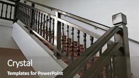  Presentation with wood - Cool new presentation theme with wooden stairways with dark wood backdrop and a  colored foreground