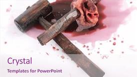  Presentation with vampire - Colorful PPT theme enhanced with wooden stake driven through the heart of a vampire backdrop and a sky blue colored foreground