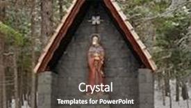  Presentation with saint - PPT theme having wooden statue of san giovanni gualberto patron saint of the italian forest service in the etna park sicily background and a dark gray colored foreground