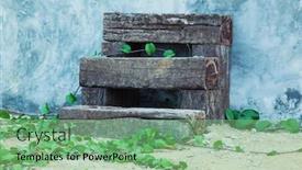  Presentation with eco - Amazing theme having wooden steps eco architecture details backdrop and a seafoam green colored foreground