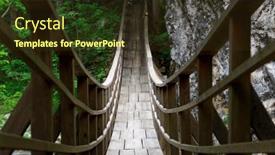  Presentation with suspension bridge - Slides having wooden-suspension-bridge-spanning-savinja background and a tawny brown colored foreground