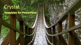  Presentation with suspension bridge - Theme consisting of wooden-suspension-bridge-spanning-savinja background and a tawny brown colored foreground