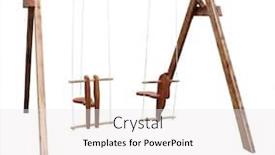  Presentation with swing - Slide deck featuring wooden swing set isolated with clipping path background and a white colored foreground