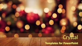 Presentation with christmas lights - Presentation design featuring wooden-table-and-christmas-lights background and a  colored foreground