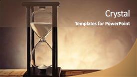  Presentation with sand clock - Theme enhanced with wooden table and dark background background and a tawny brown colored foreground