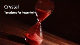  Presentation with crystal - Slide deck having wooden table and dark background background and a black colored foreground