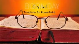  Presentation with old book - Amazing slides having wooden table and the text backdrop and a light gray colored foreground