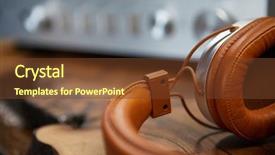  Presentation with hifi - Theme featuring wooden table background amplifier background and a tawny brown colored foreground