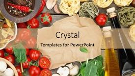  Presentation with tomato - Audience pleasing presentation design consisting of wooden table background and paper backdrop and a  colored foreground