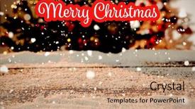  Presentation with white snow - Audience pleasing presentation theme consisting of wooden table covered in snow backdrop and a coral colored foreground