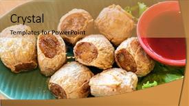  Presentation with thai food - Presentation design enhanced with wooden table for website background and a yellow colored foreground