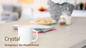  Presentation with coffee cup diary - Slide deck having wooden table in the kitchen background and a lemonade colored foreground