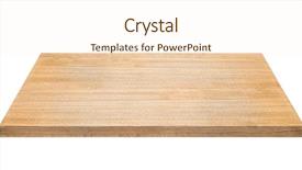  Presentation with wooden - Cool new slides with wooden table isolated on white backdrop and a cream colored foreground