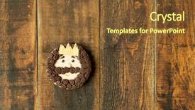  Presentation with delicious christmas cookies - Slide set with wooden table kings mage background and a tawny brown colored foreground