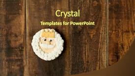  Presentation with delicious christmas cookies - PPT theme having wooden table kings mage background and a tawny brown colored foreground