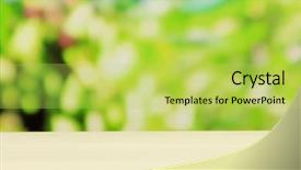  Presentation with green and wood - Slide set featuring wooden table on bright green background and a yellow colored foreground