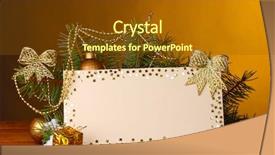  Presentation with fir tree - Colorful slides enhanced with wooden table on brown background backdrop and a tawny brown colored foreground