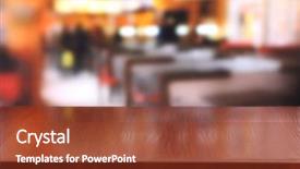  Presentation with cafe - Amazing presentation theme having wooden table on cafe background backdrop and a tawny brown colored foreground