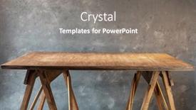  Presentation with concrete - Colorful slide set enhanced with wooden-table-or-tabletop-near backdrop and a gray colored foreground