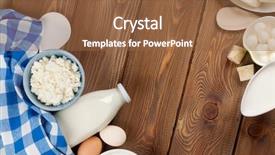  Presentation with milk dairy cheese yogurt sour - Slide deck consisting of wooden table sour cream milk background and a tawny brown colored foreground
