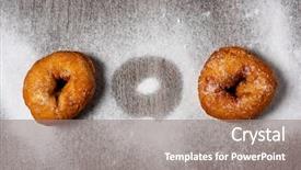  Presentation with low angle view of hockey - Amazing PPT theme having table sprinkled with icing sugar backdrop and a gray colored foreground