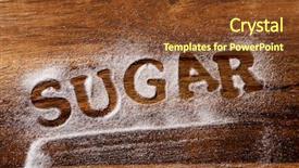  Presentation with sugar - Presentation featuring wooden table sprinkled with sugar background and a tawny brown colored foreground