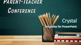  Presentation with teacher parent - Slide deck consisting of wooden table text parent-teacher background and a ocean colored foreground